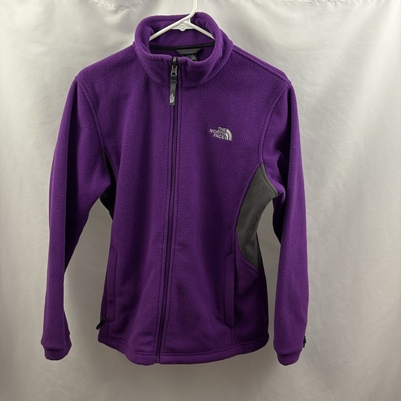 The North Face Girls Fleece Jacket Size XL Purple Gray Full Zip - Picture 10 of 10
